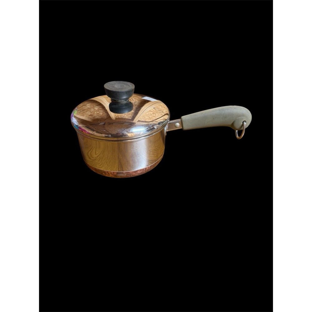 Vintage Revere Ware 1 Qt Saucepan w/Lid Copper Bottom